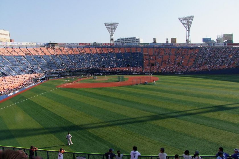 Beautiful Yokohama Stadium, home of the Bay Stars. Not a bad seat in the house.