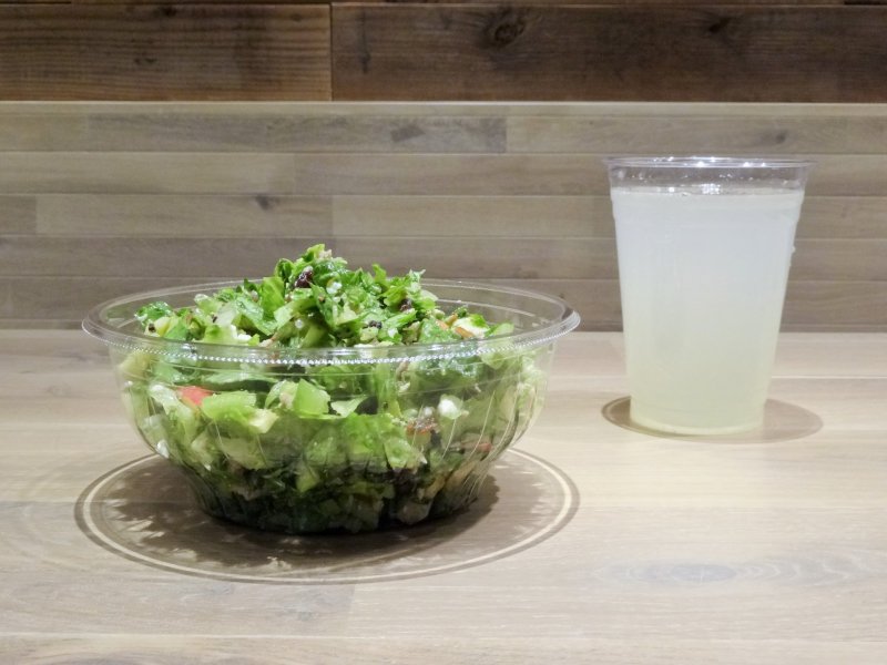 <p>A salad and a homemade lemonade make for a filling lunch</p>
