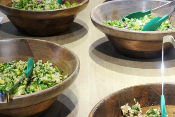 <p>A selection of freshly chopped salads</p>
