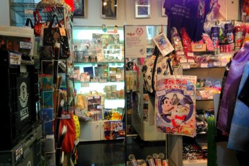 Several lines of anime-related items on display
