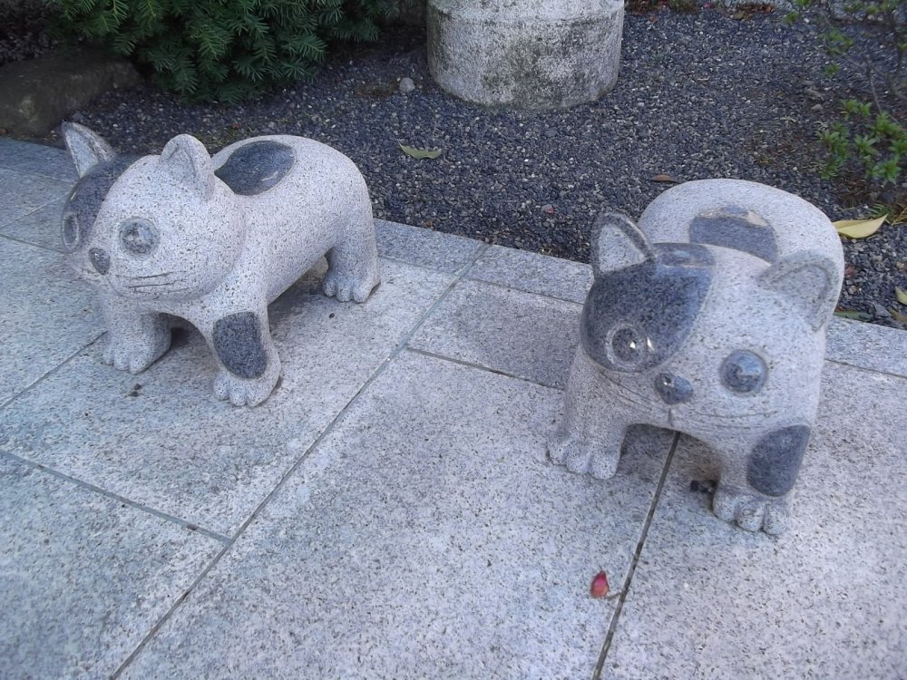 Algumas das muitas estátuas de animais fofas