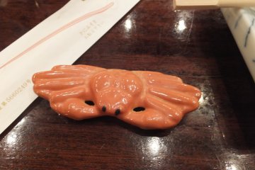 Even the chop stick holder is a crab
