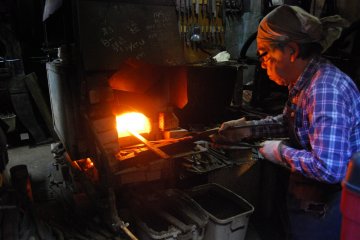 Melting steel in the furnace