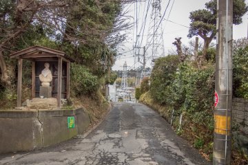 Eventually you will reach a residential area leading down to a bus stop for your return journey back to Shin Zushi Station 
