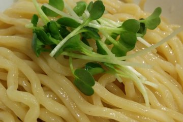 Tsukemen noodles are served separately from the broth