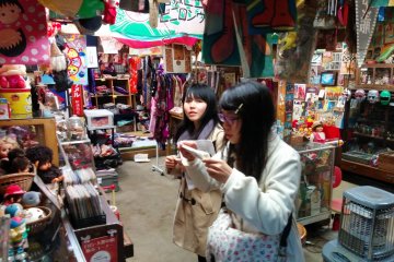 Checking out the Dagashi-ya items on the first floor