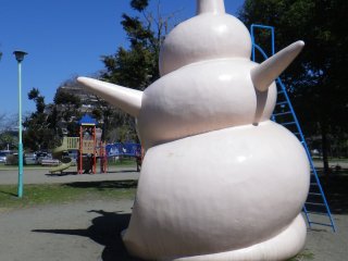 Playpark in front of museum. Can you guess what this is? It`s shell slide. Fun for adults too!