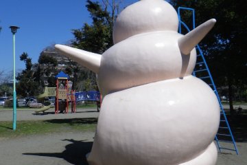 Playpark in front of museum. Can you guess what this is? It`s shell slide. Fun for adults too!