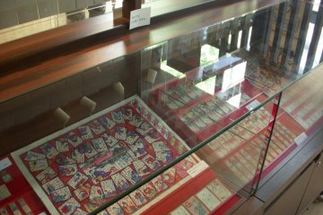Antique karuta on display in the 2nd floor museum