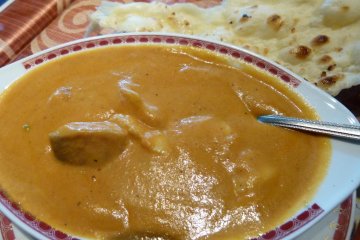 fish curry and nan bread