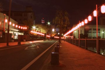 The street along Sunpu Park (photo effect: olden times)