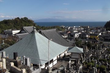 The view from above the temple grounds