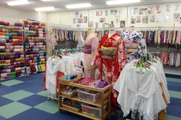 The store has over 500 kimono to choose from
