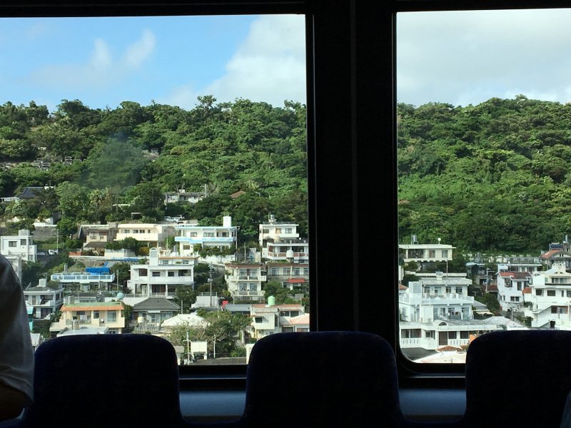 The Yui Monorail is elevated and has some great views of the city, especially towards Shuri Castle which is on a hill
