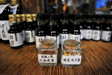 The different types of soy sauce at Yamaroku