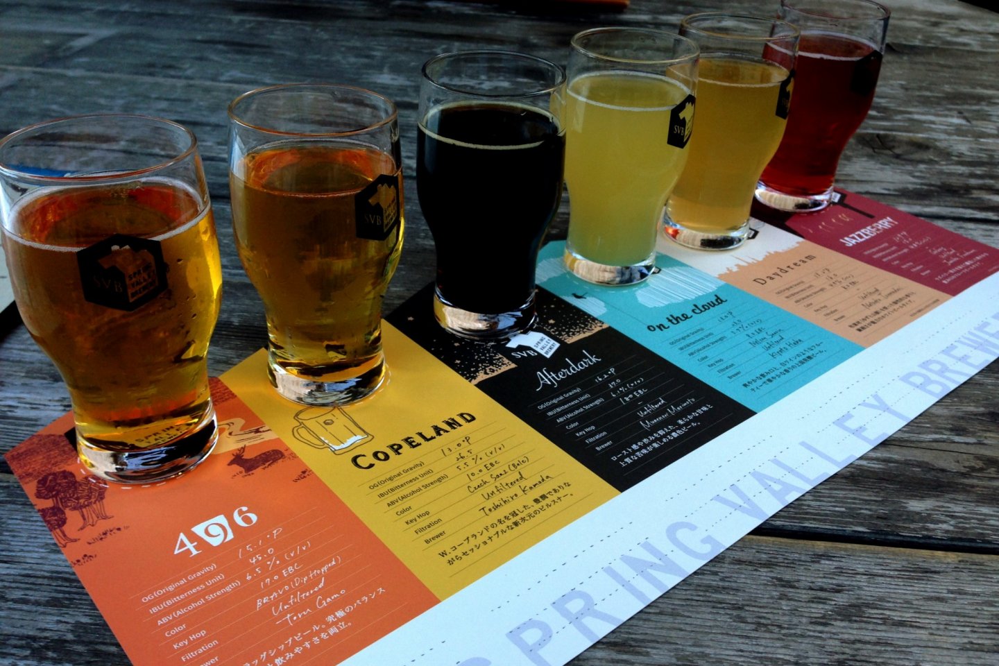 Beer Flight: six different craft beers