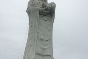 Hard to believe you can climb up the statue to the shoulders