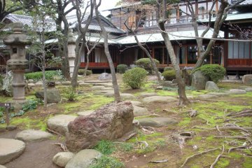 Kyu Asakura's garden with house in the distance