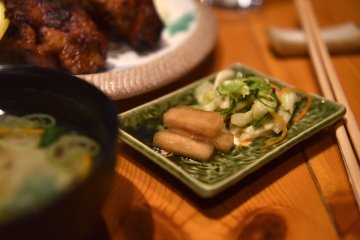 Side dish of Japanese pickled vegetables