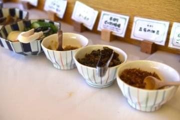 'Tsukudani', vegetables boiled in soy sauce