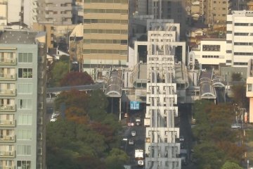 The monorail cutting through Chiba City