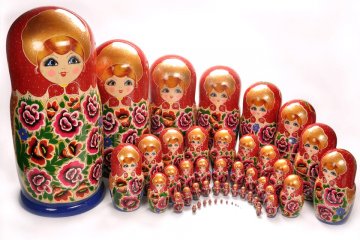 The 52-pieces modern Matryoshka