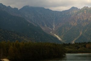View of one of the mountains forming the Kamikochi Alps