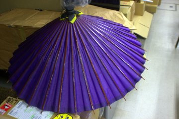 Several varieties and sizes of traditionally painted paper parasols can be purchased from the northwest corner of the park