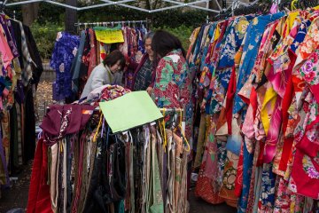 Brightly coloured Kimonos were everywhere