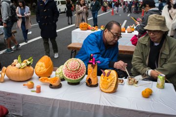 Pumpkin and fruit carvings