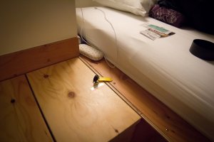 The locked storage box by the side of your bed