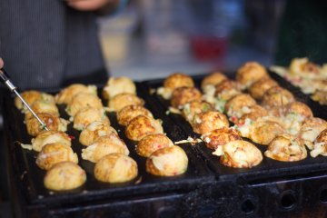 The takoyaki made a great snack as you made your way down the long street