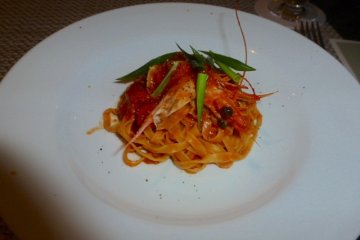 Pasta from the special hotel dinner