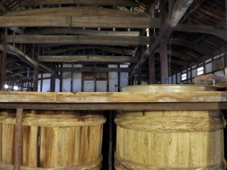 Soy sauce is brewed in these wooden vats