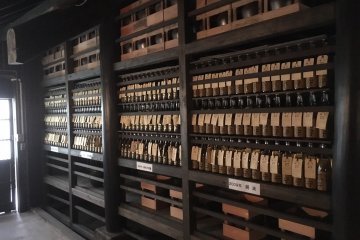 Bottles of Sake Ageing at Ozawa Brewery