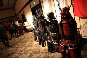 Samurai armors on display