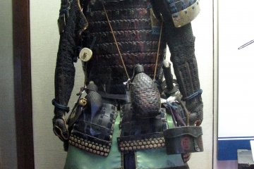 Samurai armor displayed inside the castle