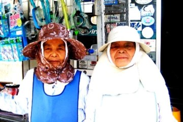 These old ladies have been working forever at Aharen Beach Tokashiki-son Island Okinawa
