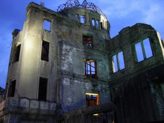 A-Bomb Dome looks scary at night