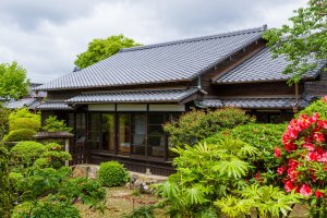 The Zen garden and home of the Katsume estate