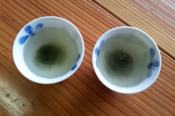 Marimo moss balls that grow in Lake Akan. Can you believe it? These are drinkable.