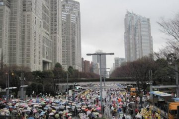 The starting line in Shinjuku