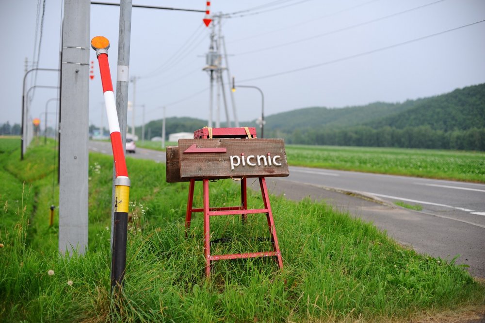 Road sign and directions to Picnic