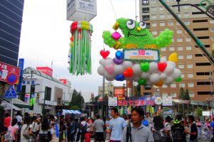 Several colorful lanterns in various shapes and designs met our eyes as we left the station