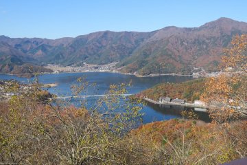 Lake Kawaguchiko from Ropeway at the top of Mt. Kachi