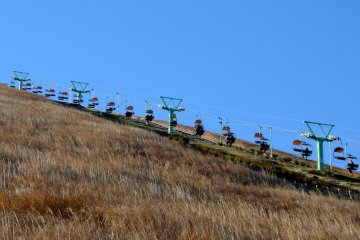 View of the chair lift, from the bottom