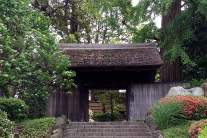 The gate to the house and garden on a slope above Matsudo City 