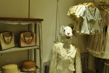 Shop with rabbit mannequins