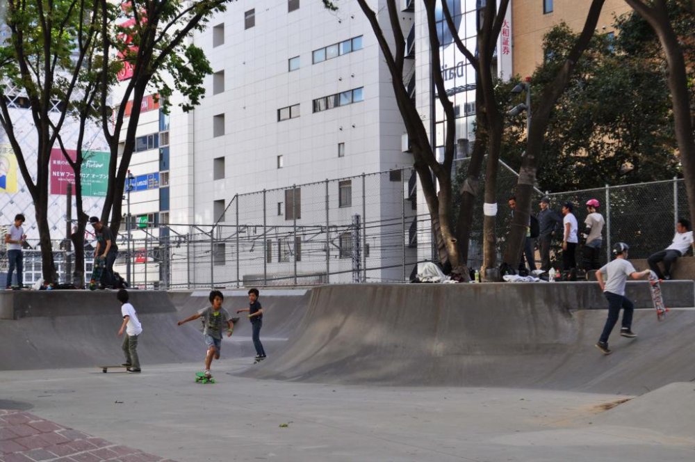 The skatepark is used by people of all ages