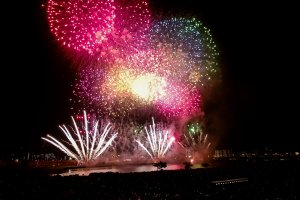 Colourful fireworks at Adachi fireworks